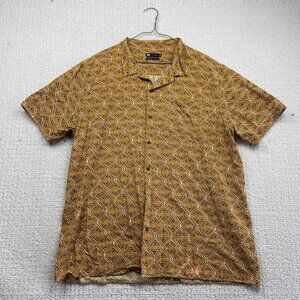Le 31 Par Simons Button Up Shirt Geometric Retro Boho AOP orange Men Sz XL  Read